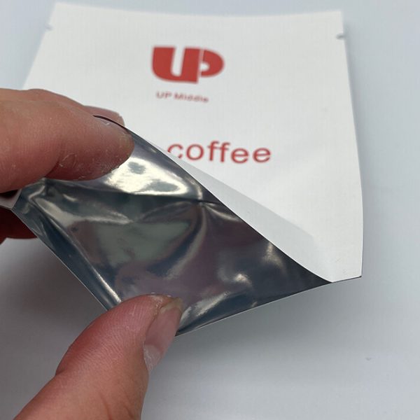 Three Side Seal Pouch Coffee Kraft Paper Bags Lined Aluminum Foil