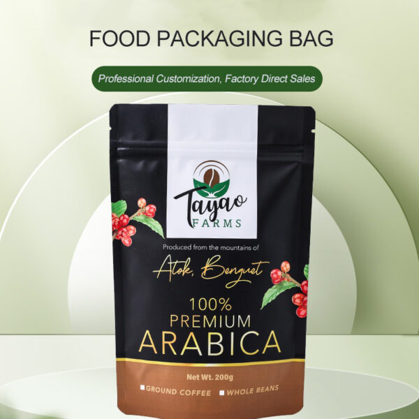 Custom Arabica coffee bag with resealable zipper
