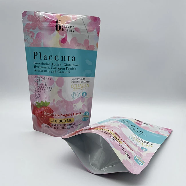 Strawberry Yogurt Food Stand-Up Zipper Foil Packaging Bags